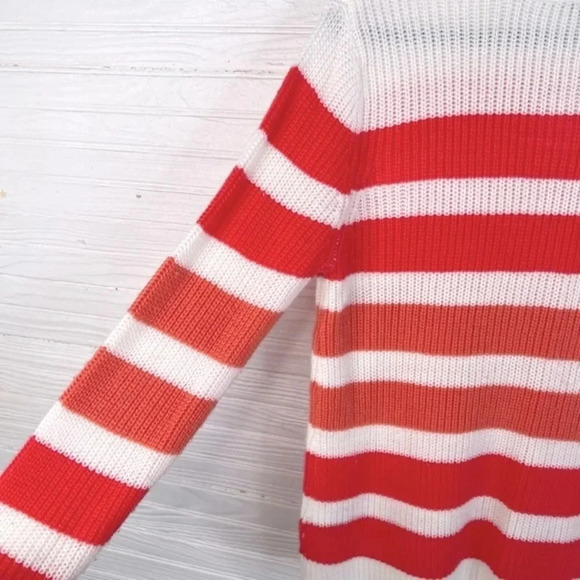Apt 9 White Pullover Sweater with Multi Pink Stripes Size Medium - Picture 8 of 11